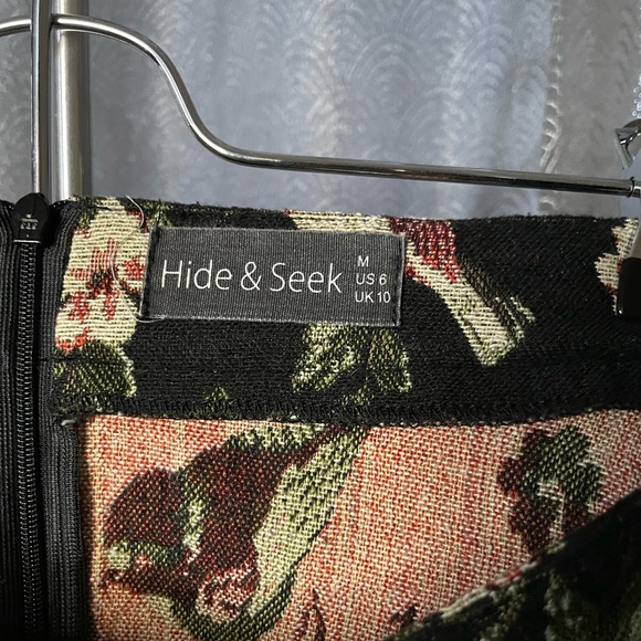 Bird Tapestry A-line Mini Skirt - Floral Circle Skirt - Picture 5 of 6